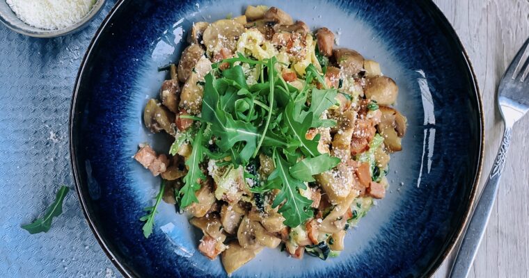 Courgettie carbonara