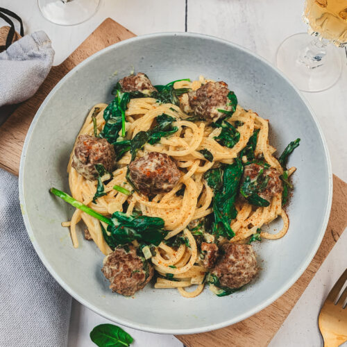 Spaghetti met mosterd-roomsaus